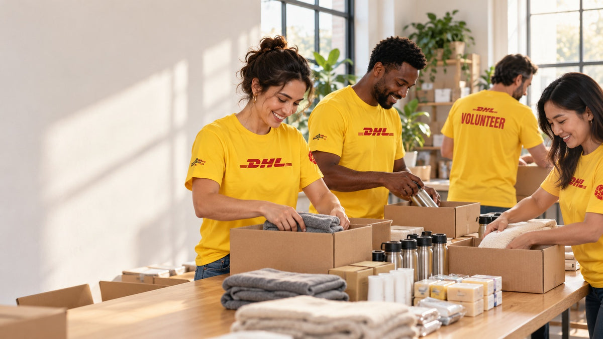 Illustrative DHL event memory: adults volunteering together